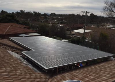 Solar panels on a tiled roof